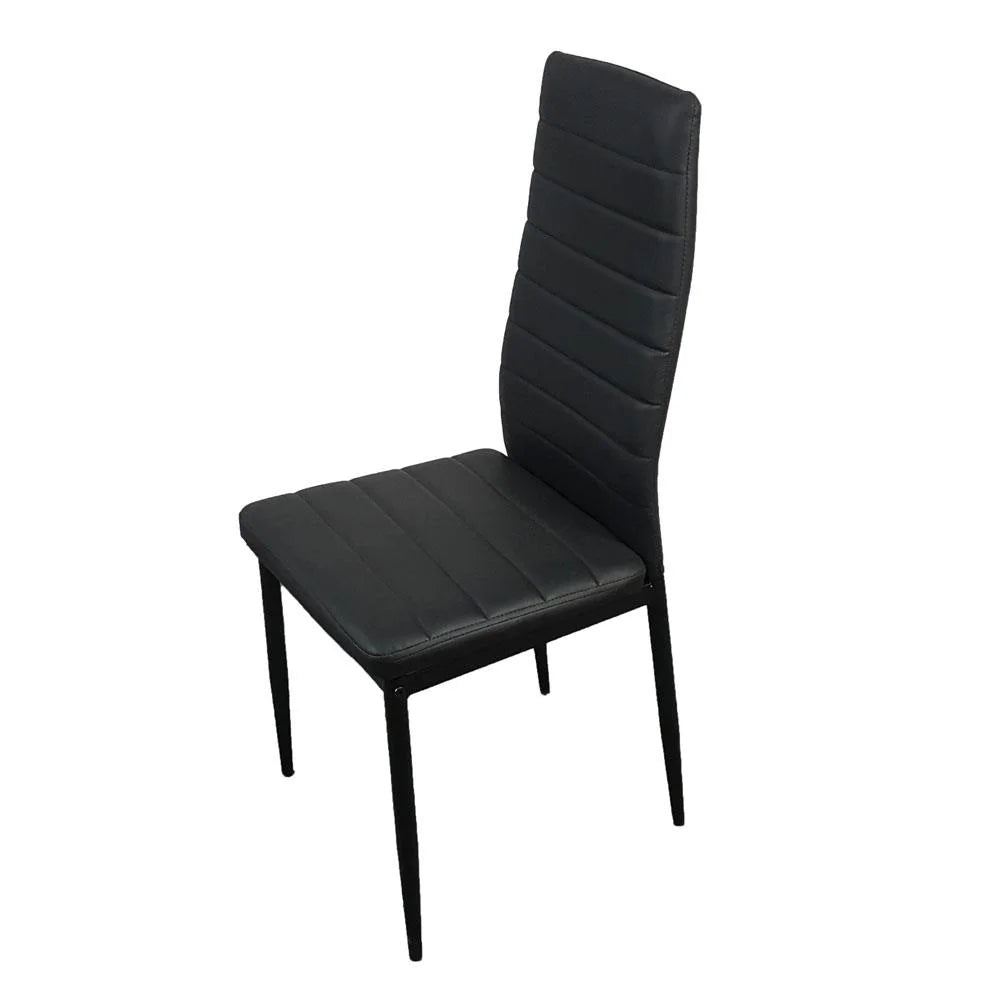Set of 4 Black PU Leather Dining Side Chairs V83136