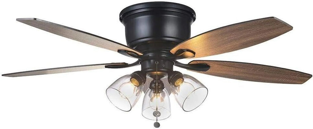 52" Matte Black LED Ceiling Fan with Light Kit K267911