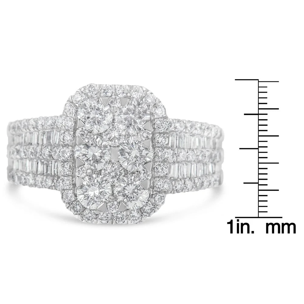 14K White Gold Diamond Cluster Ring V803