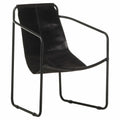 Black Real Leather Armchair T244