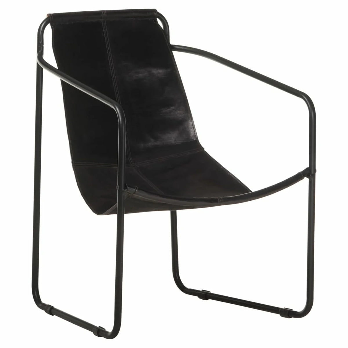 Black Real Leather Armchair T244