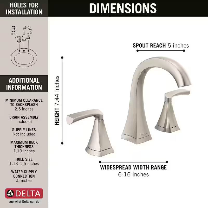 2-Handle Bathroom Faucet in Brushed Nickel E596