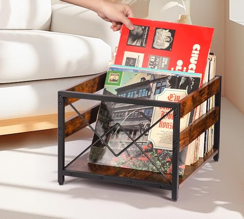 Brown Wooden Vinyl Record Storage Crate Z89307
