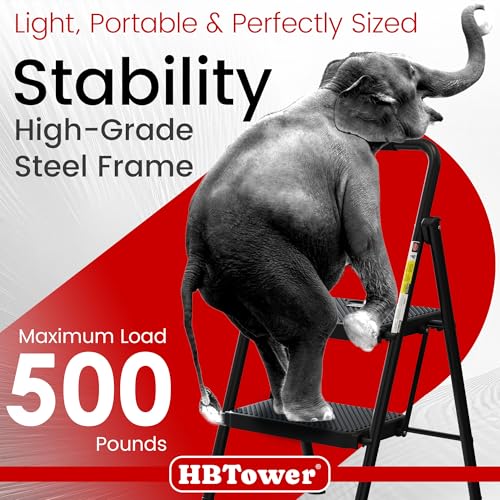 Folding Steel Step Stool with Handrail G61839