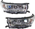 Headlight Assembly Pair for Toyota Highlander 2017 2018 2019 Driver and Passenger Side Clear Chrome B1369