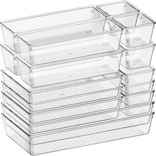 26 Pack Clear Plastic Drawer Organizer Bins K83125
