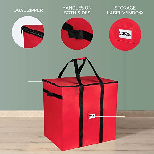 Christmas Ornament Storage Container with 4 Individual Trays, Heavy Duty 600D Tear Resistant Material R918