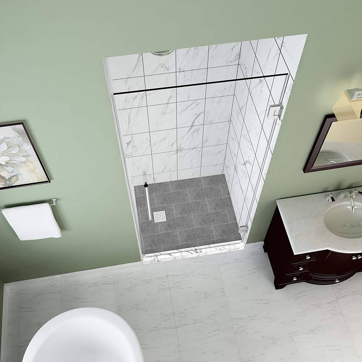 72x22 High x 28x22 Wide Frameless Shower Door Chrome F433974
