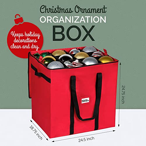 Christmas Ornament Storage Container with 4 Individual Trays, Heavy Duty 600D Tear Resistant Material R918