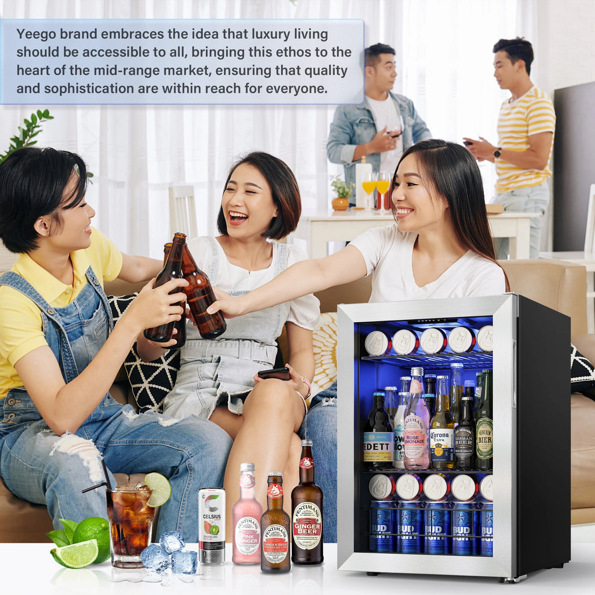 77-80 Can Mini Beverage Cooler with Glass Door H510