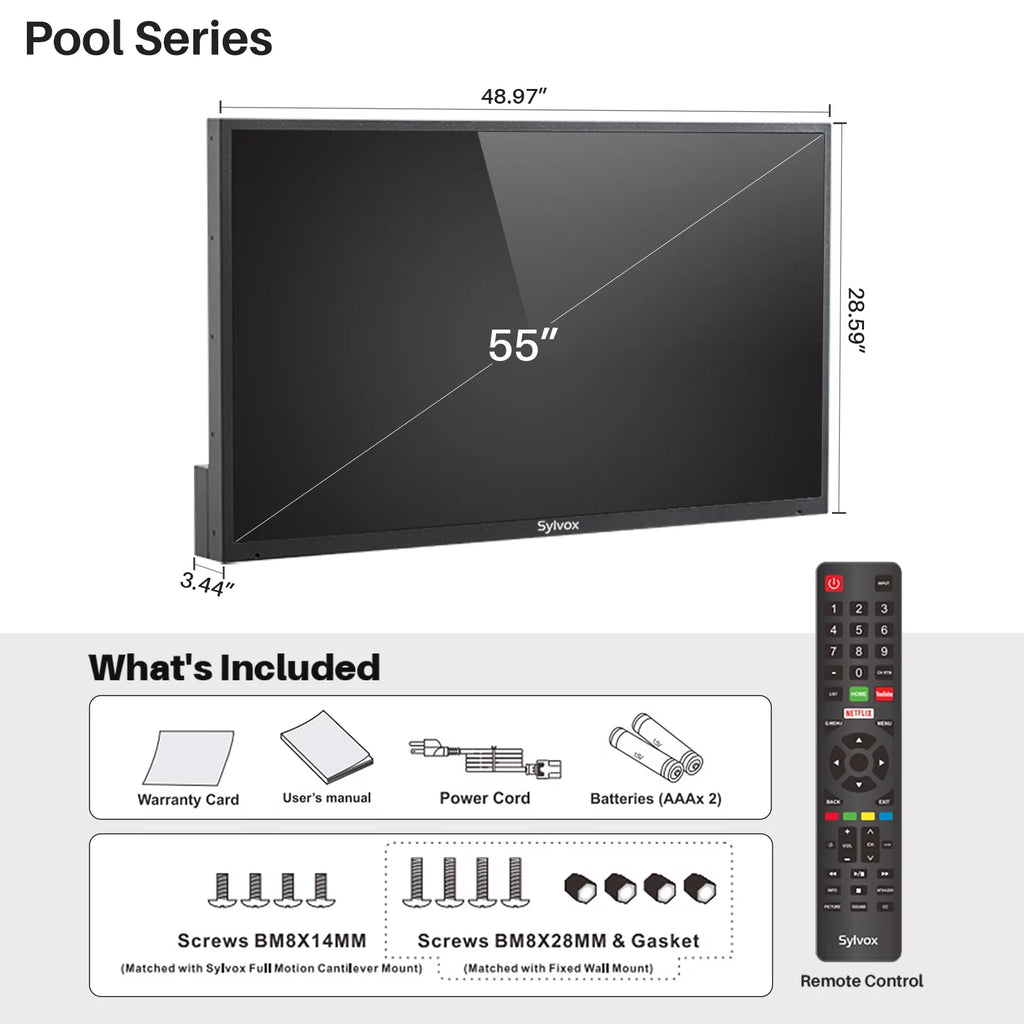 55 inch 2000 Nits 4K UHD IP55 Waterproof Outdoor TV C1144