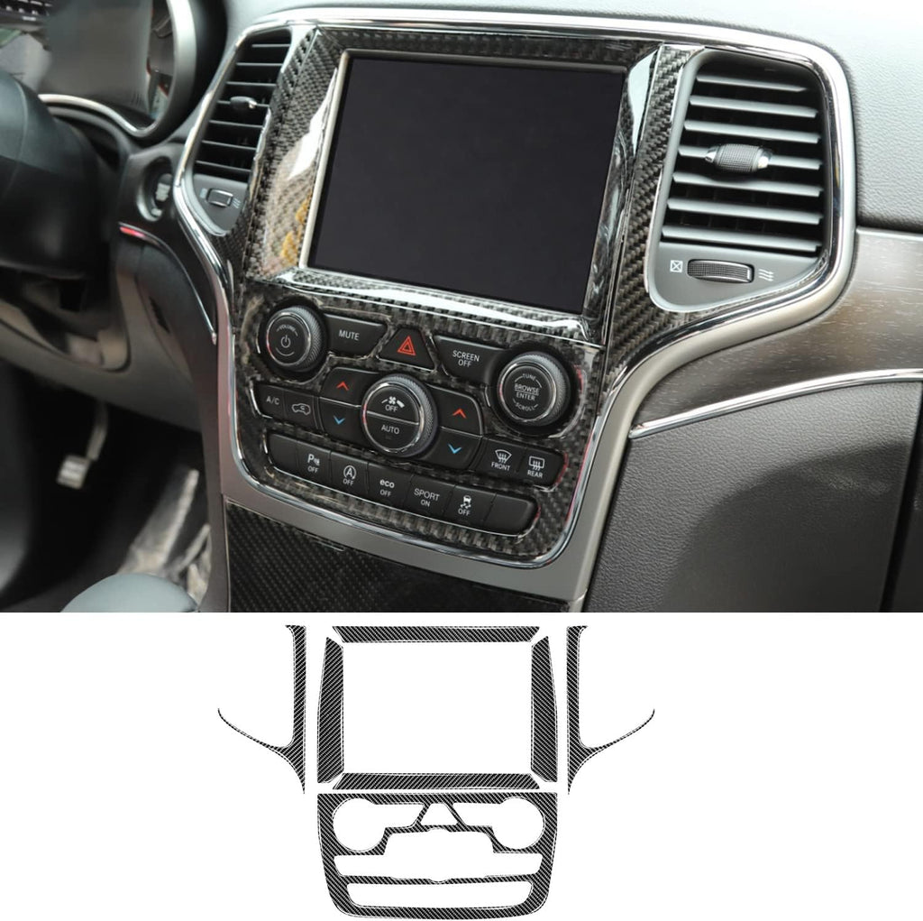 Real Carbon Fiber Black Cup Holder Center Console Trim S519267
