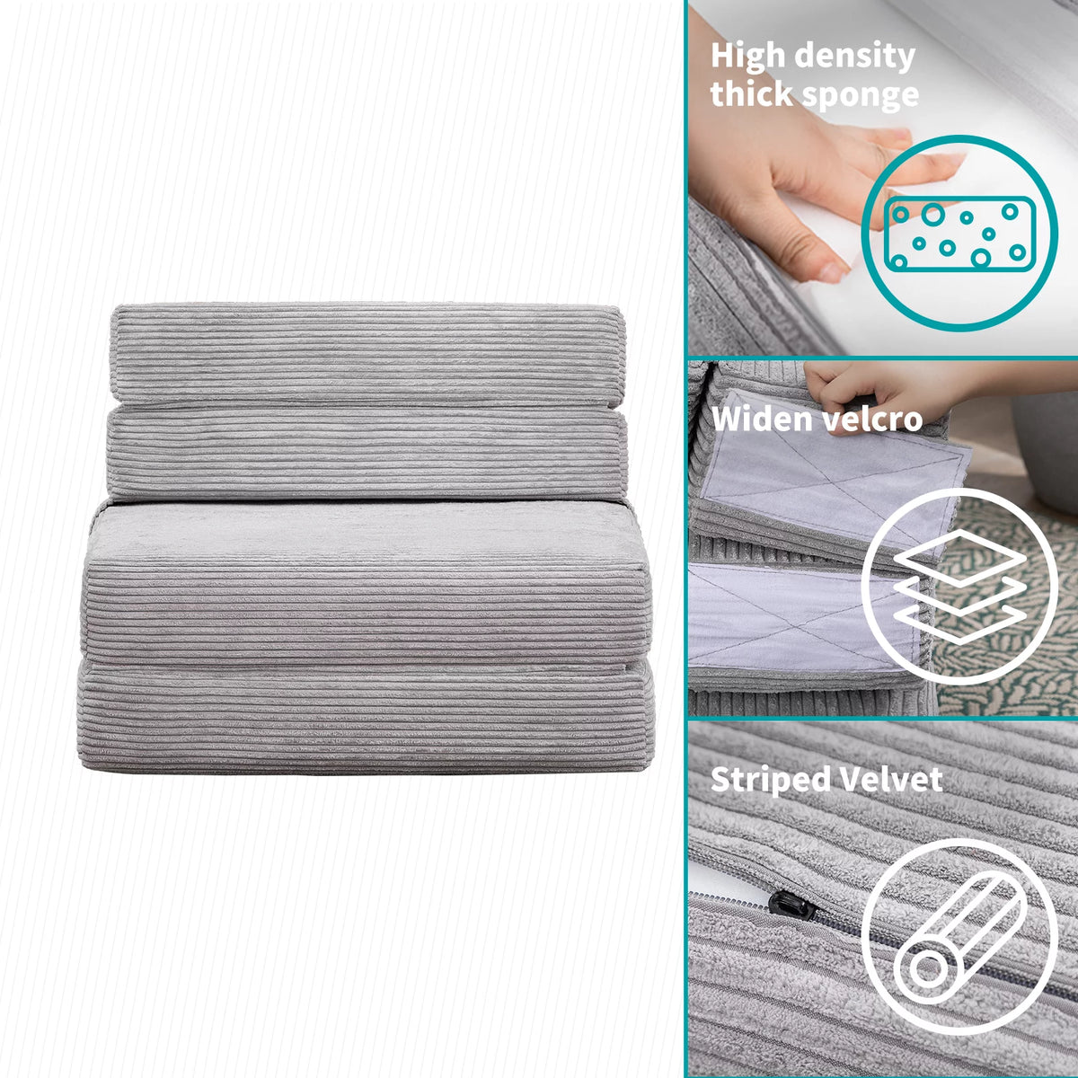 Convertible Memory Foam Futon Sofa Bed B33079