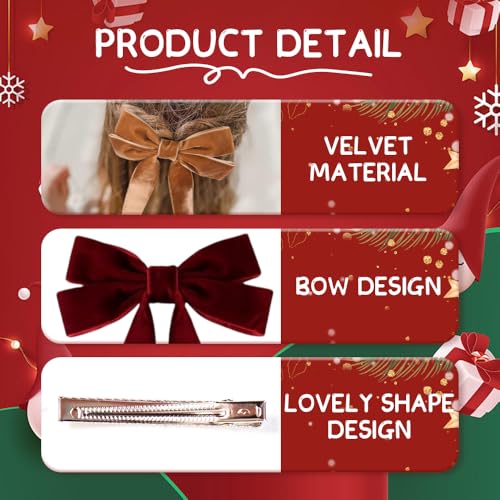 Velvet Christmas Tree Bows with Hair Clip S74126