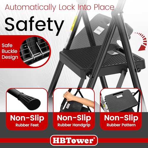 Folding Steel Step Stool with Handrail G61839