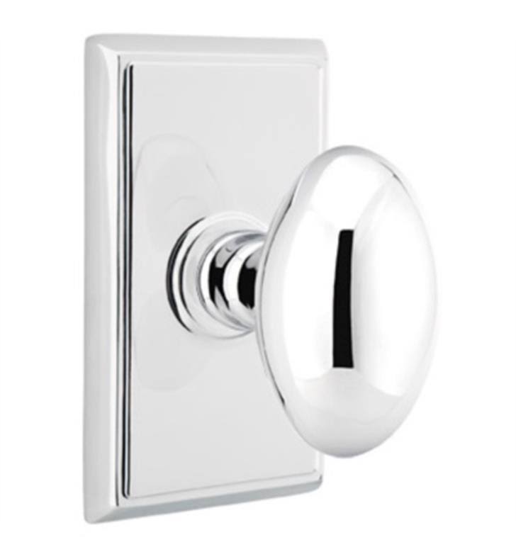 Oil Rubbed Bronze Passage Egg Knob with Rectangular Rose F876