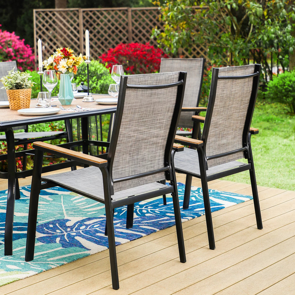 7-Piece Aluminum Outdoor Dining Set with Stackable Chairs Q12599
