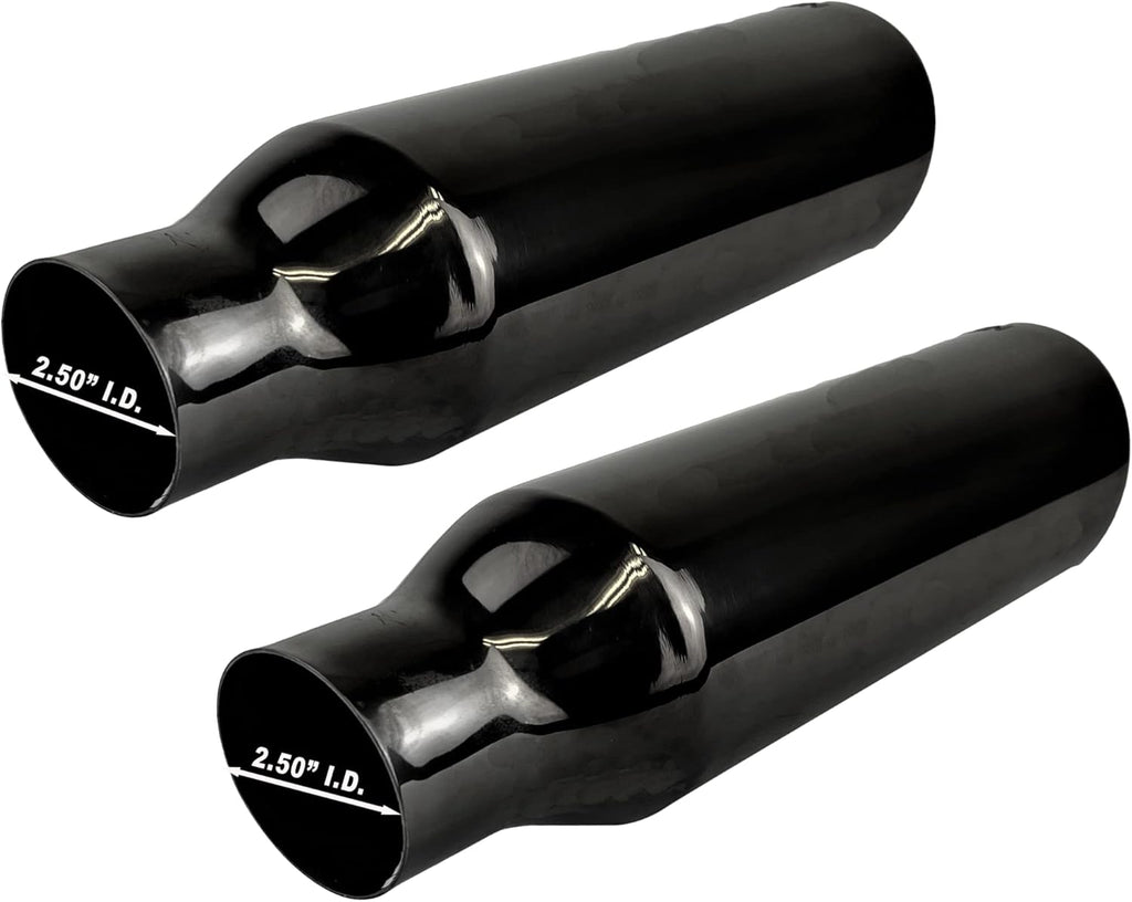 2.5" to 4" Stainless Steel Double Wall Chrome Polished Exhaust Tip 2-Pack P737