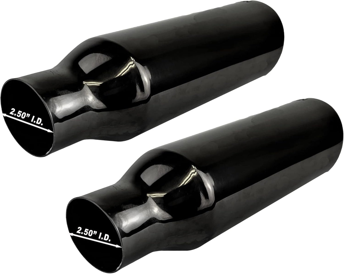 2.5" to 4" Stainless Steel Double Wall Chrome Polished Exhaust Tip 2-Pack P737