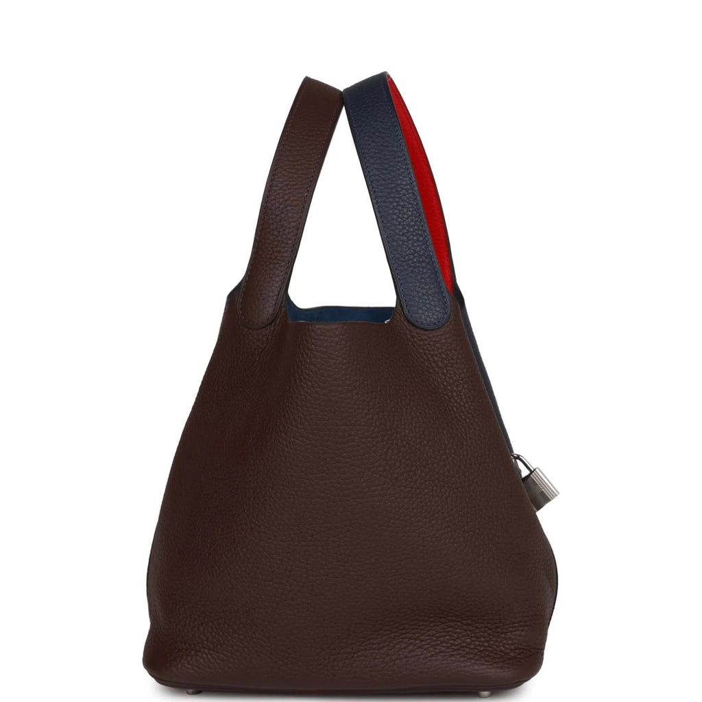 Bleu Nuit Framboise Rouge Sellier Clemence Palladium Hardware Bucket Bag X3438
