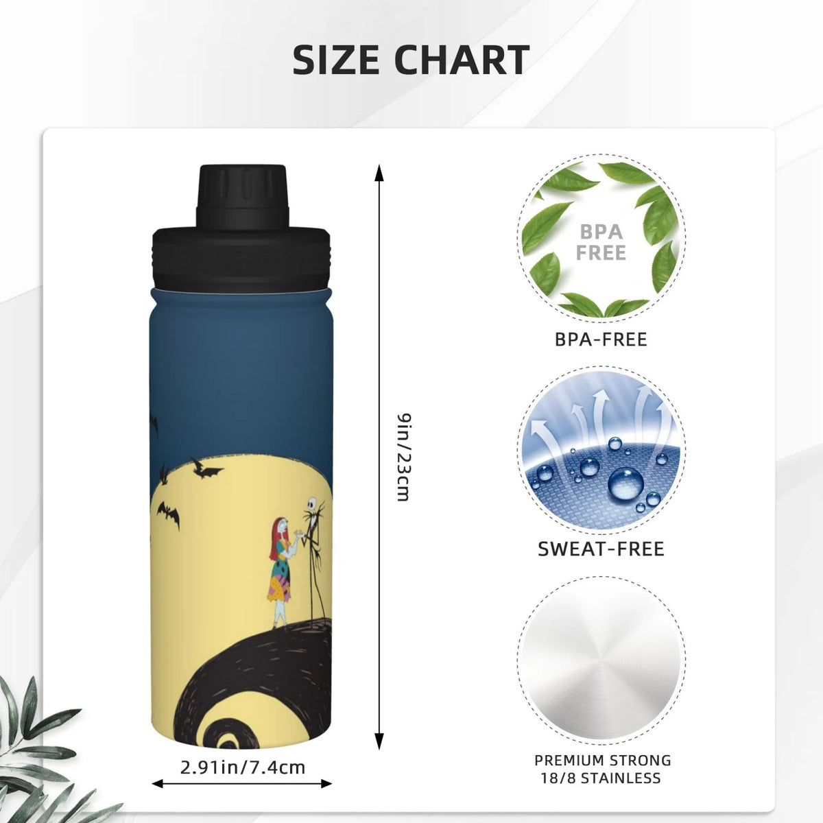 18OZ Stainless Steel Insulated Water Bottle Y939