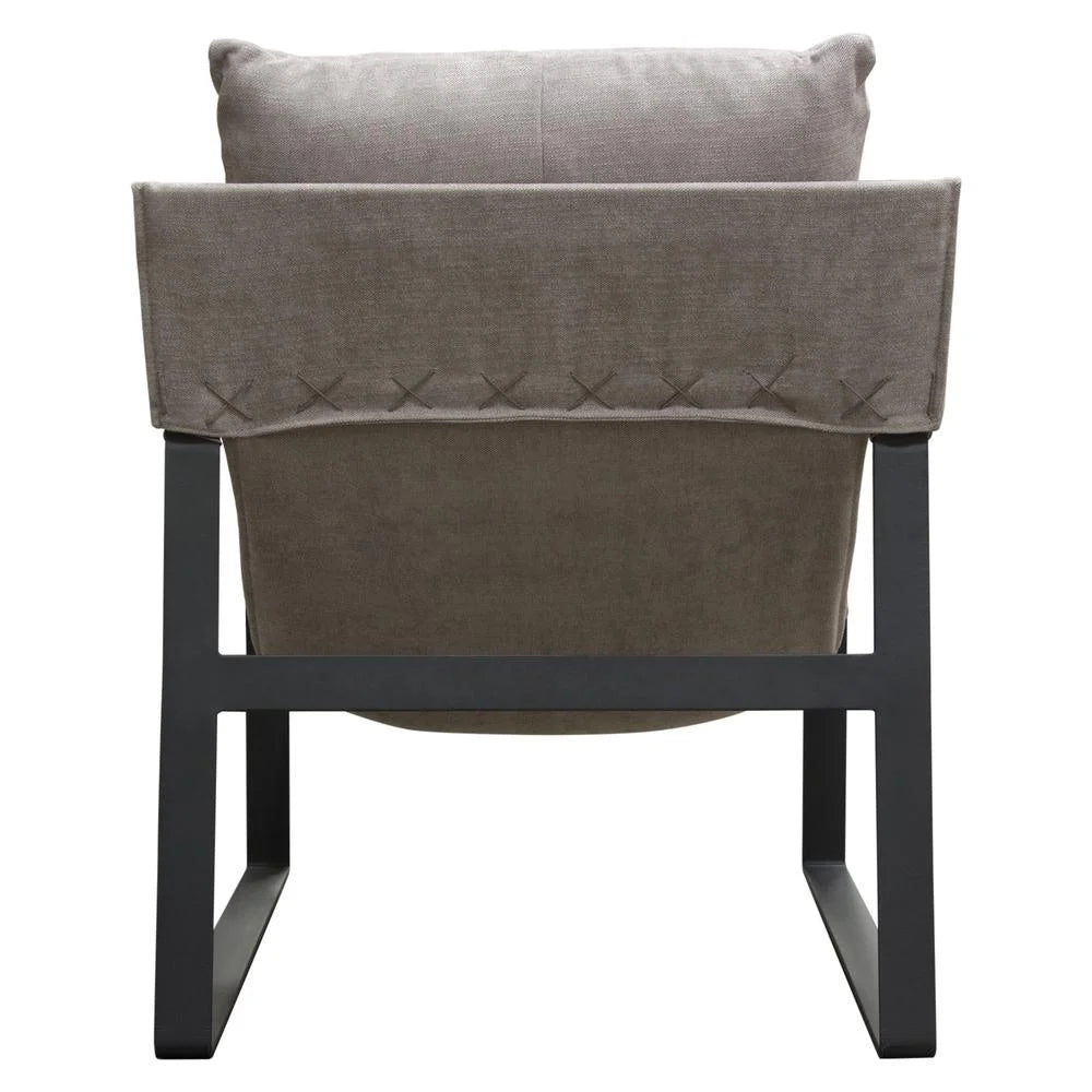 Grey Fabric Accent Chair with Black Metal Frame N211446