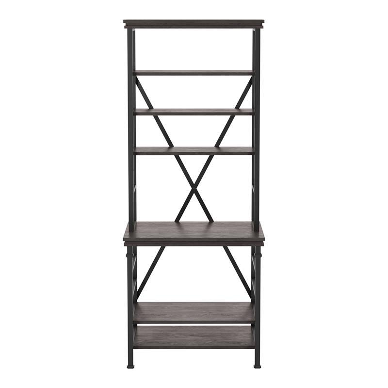 Industrial Metal 6-Shelf Bookcase K642