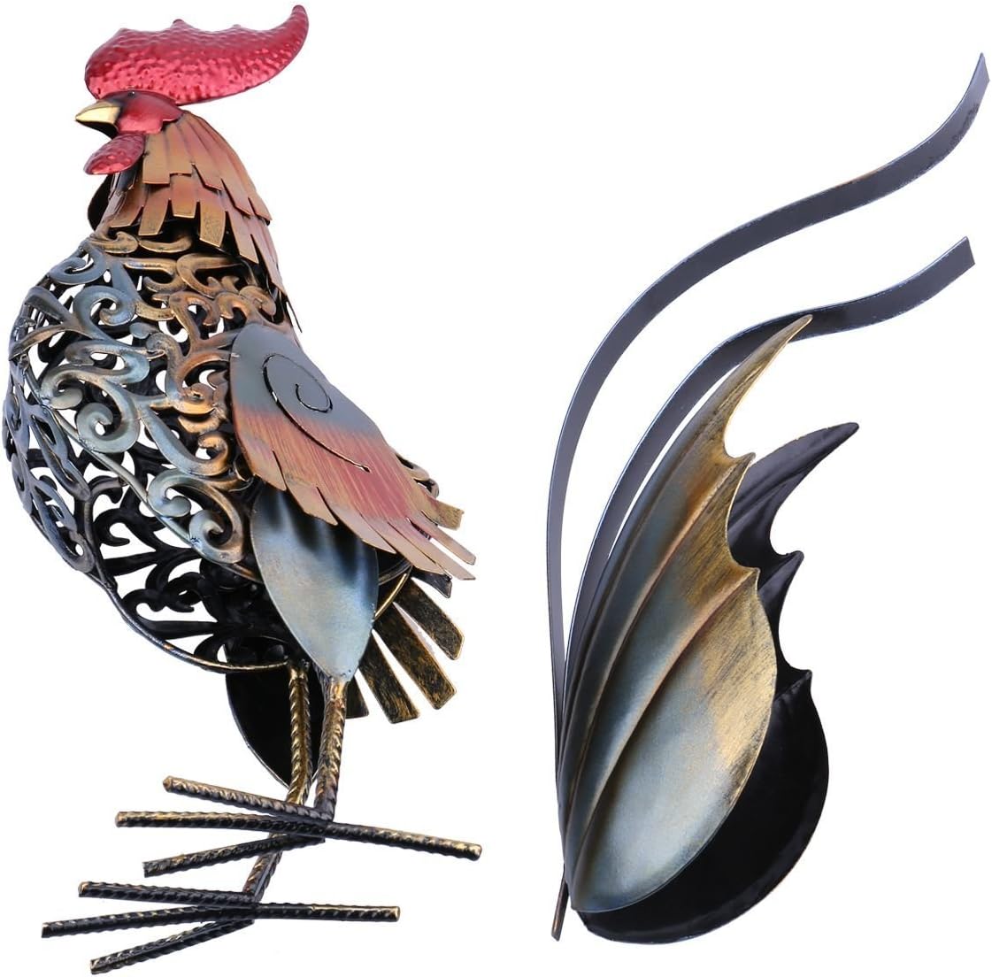 Metal Sculpture Carved Iron Rooster G779082