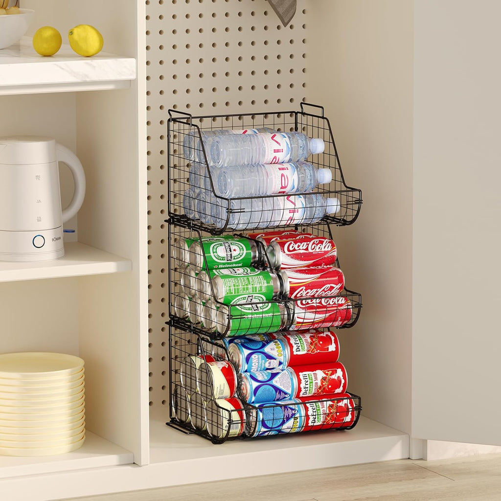 3 Tier Can Dispenser with 3 Divider, Wire Bins Z8776