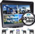 10.1 Monitor Backup Camera Wired System 1080P HD 4 Split Screen IP69 Waterproof X468859