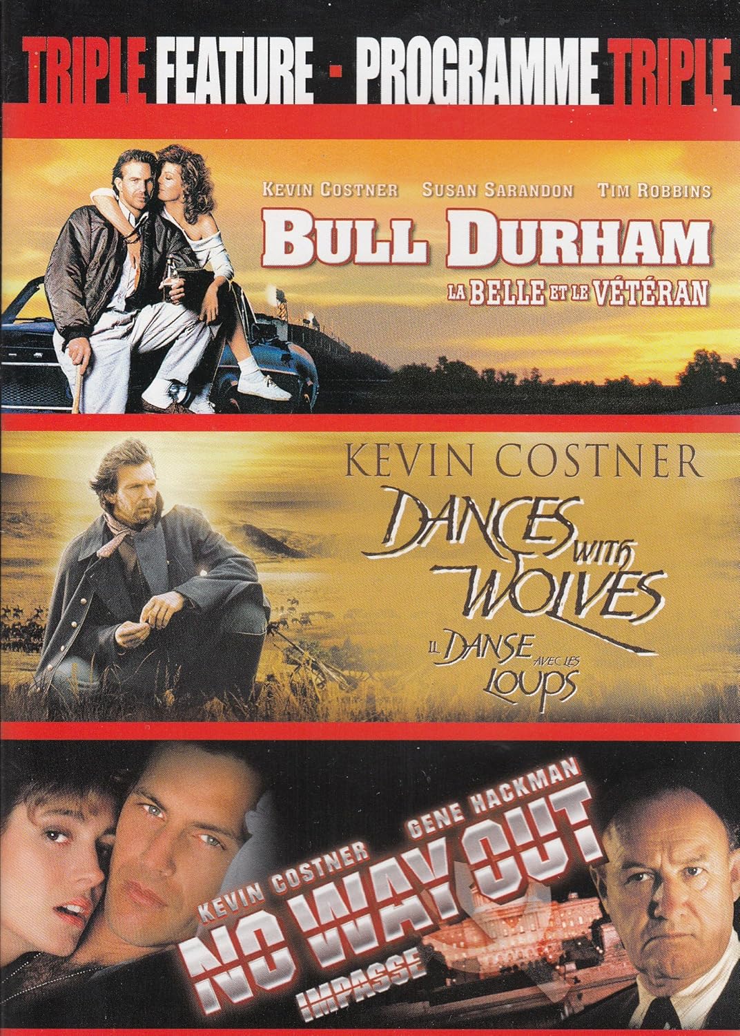 Triple Feature: Bull Durham / Dances with Wolves / No Way Out U8088