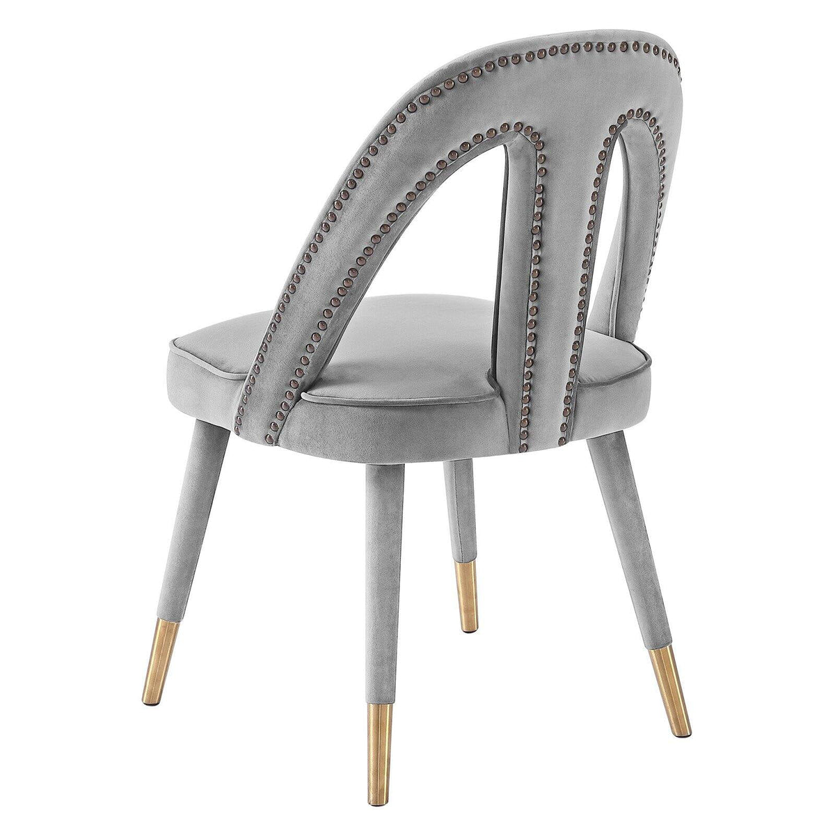 Light Grey Velvet Dining Chair with Gold Tipped Legs C208586