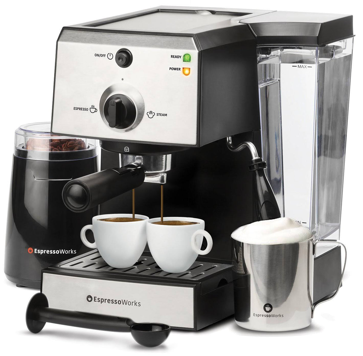 7 PC Espresso Machine & Cappuccino Maker with Steamer & Frother Z9271