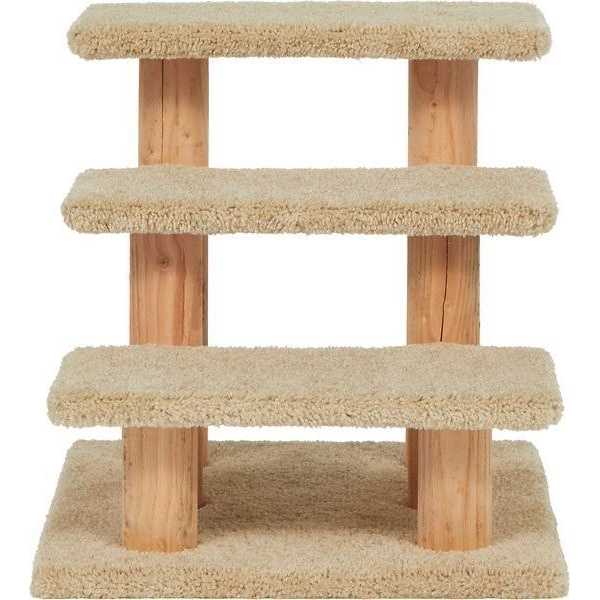20-in 3-Step Carpet Wooden Cat Steps O87342