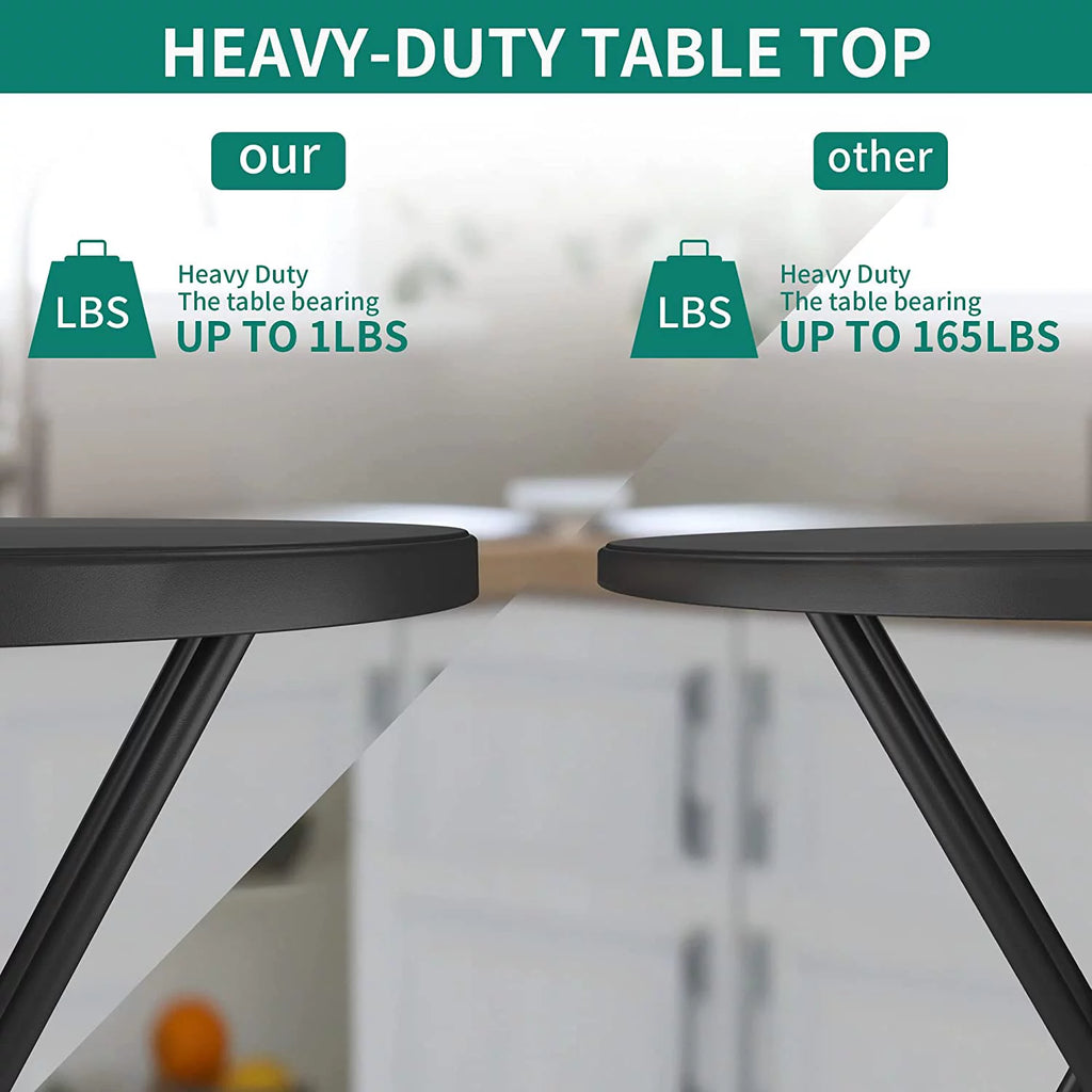 32 Inch Round Folding Table Black E153