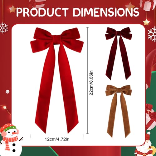 Velvet Christmas Tree Bows with Hair Clip S74126