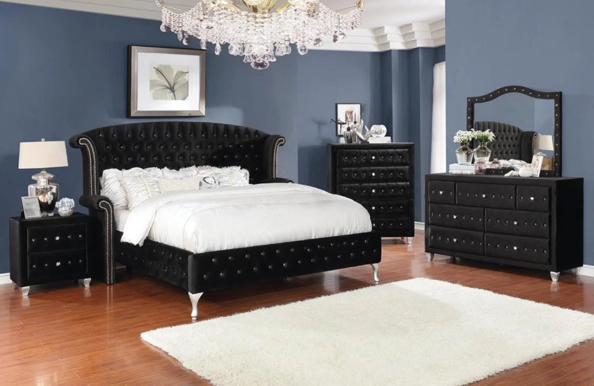 Black 4-piece Queen Bedroom Set B8496