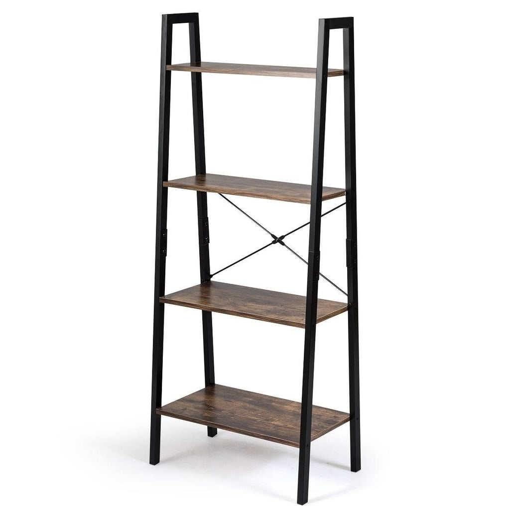 4-Tier Ladder Storage Rack Bookcase W9432