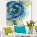 Blue Floral Poppies IV Canvas Artwork Print - 36 in. Wide x 36 in. High E630