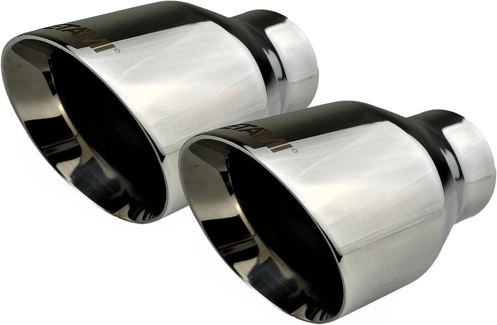 2.5" to 4" Stainless Steel Double Wall Chrome Polished Exhaust Tip 2-Pack P737
