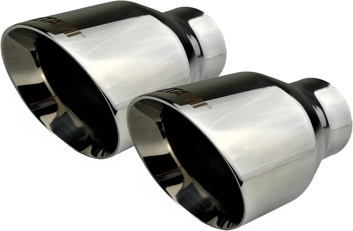 2.5" to 4" Stainless Steel Double Wall Chrome Polished Exhaust Tip 2-Pack P737