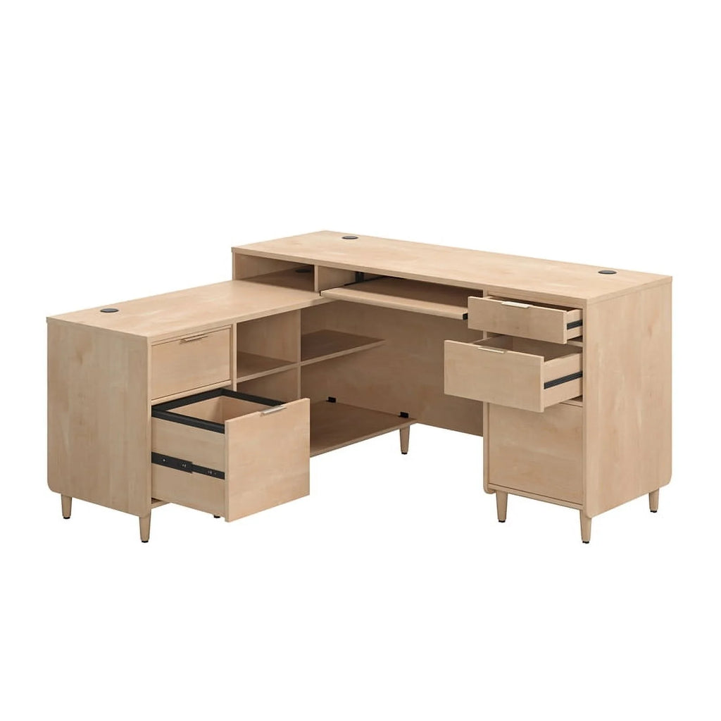 Contemporary L-Shaped Engineered Wood Desk X283556