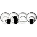 16 Pieces Black White Dinner Set D7758