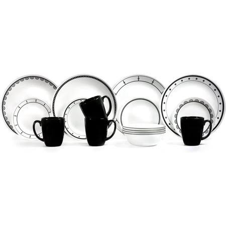 16 Pieces Black White Dinner Set D7758