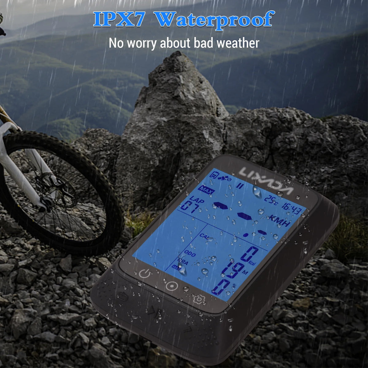 Wireless Waterproof Bike Computer with Altitude N3229