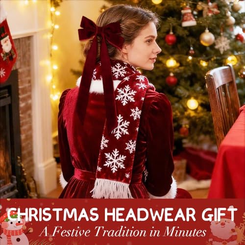 Velvet Christmas Tree Bows with Hair Clip S74126