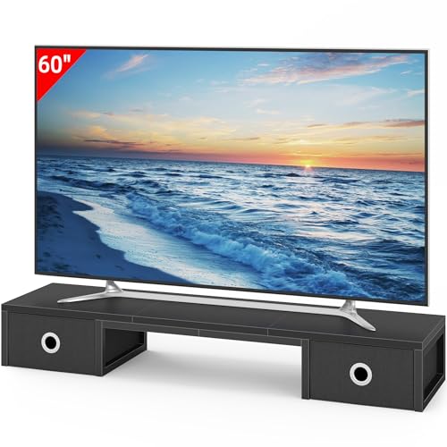 Rustic Brown TV Riser with Fabric Drawers and Steel Legs Y26083