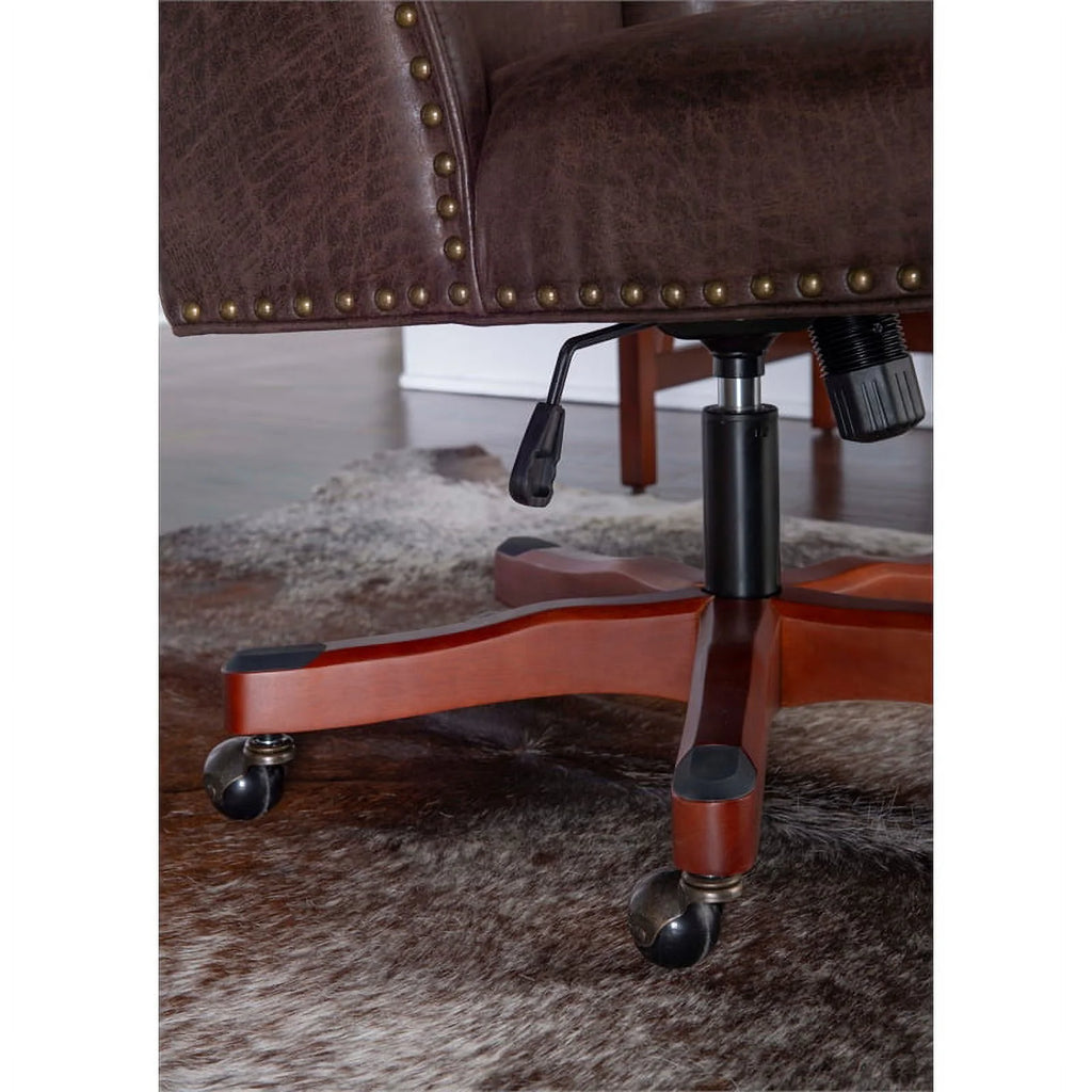 Wood Upholstered Office Chair in Brown Z2894