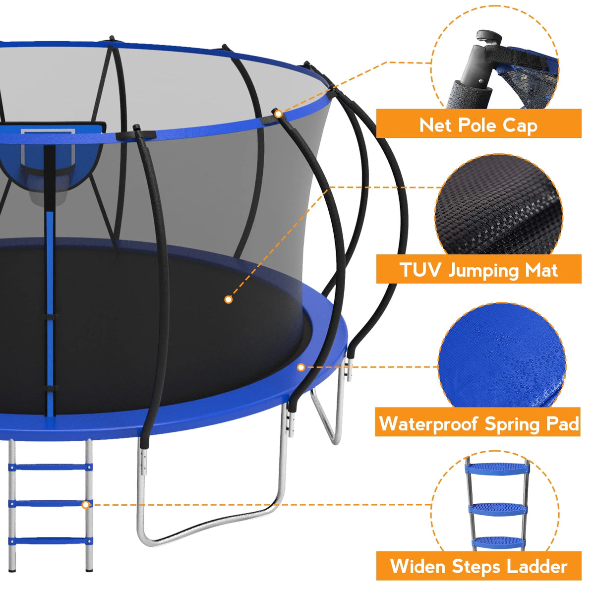10FT Trampoline with Basketball Hoop and Light N3442