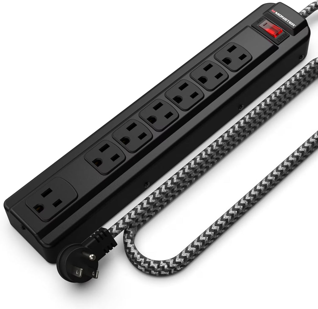 Surge Protector Power Strip, 1350 Joule, 4 ft Cord, 7 Outlet D34038